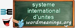 WordMeaning blackboard for systeme international d'unites